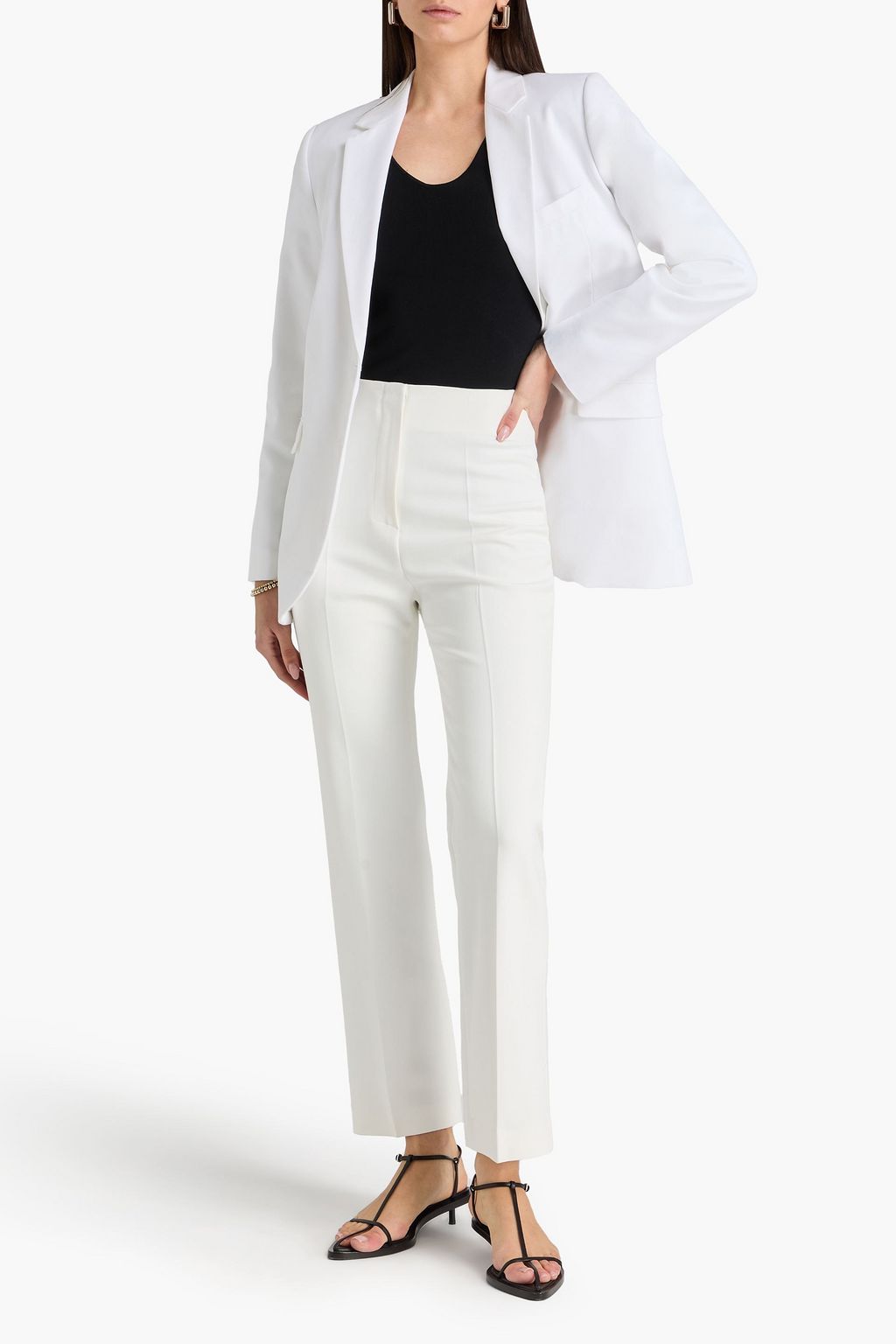 NANUSHKA Crepe de chine straight-leg pants