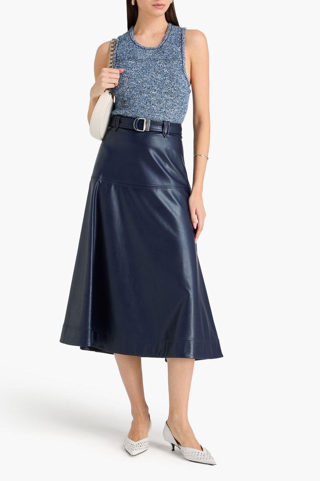 SIMKHAI Mayson belted midi skirt