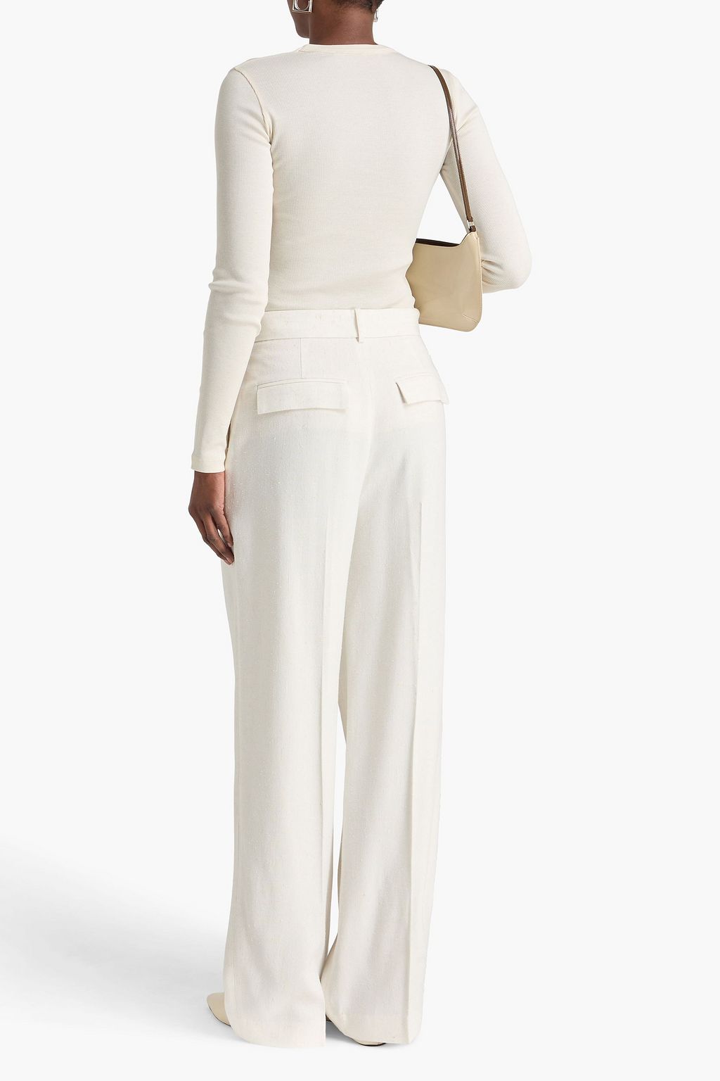 RÓHE بنطال من نسيج سلوب المحبوك بأرجل واسعة