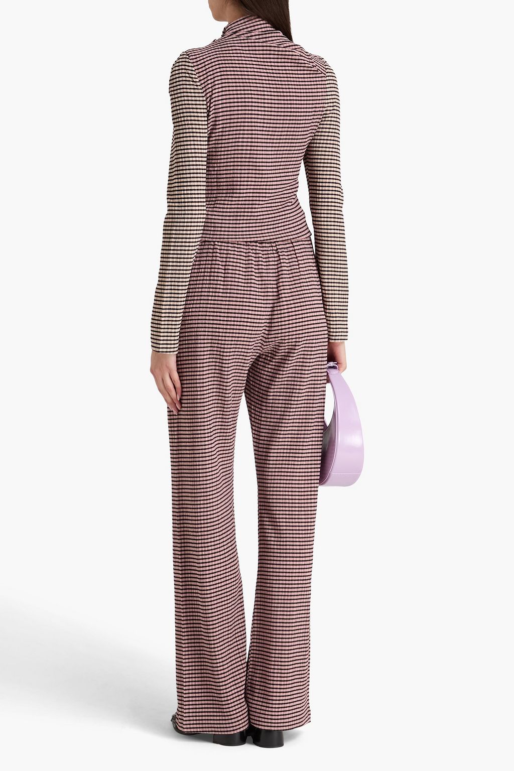 STINE GOYA Striped seersucker wide-leg pants