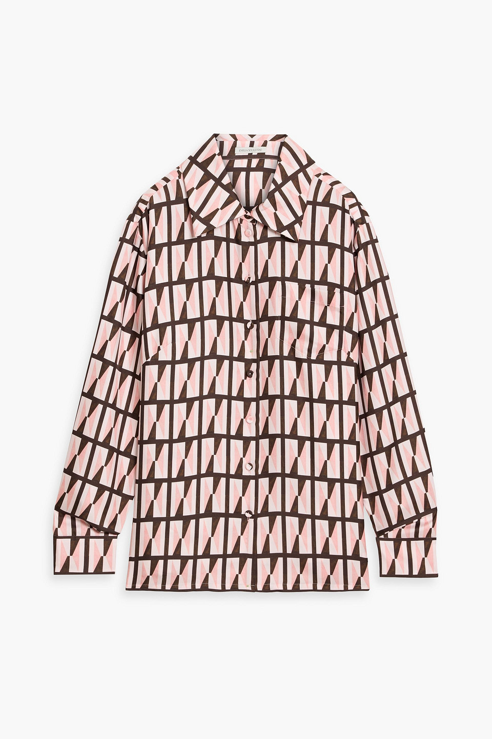 Emilia Wickstead Patricia Printed Silk-twill Shirt In Pink