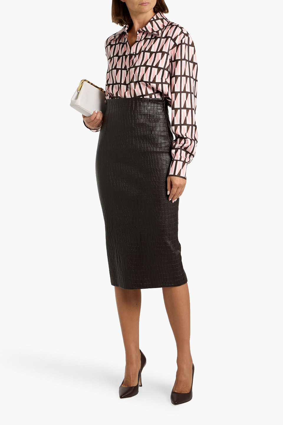 Emilia Wickstead Patricia Printed Silk-twill Shirt In Pink