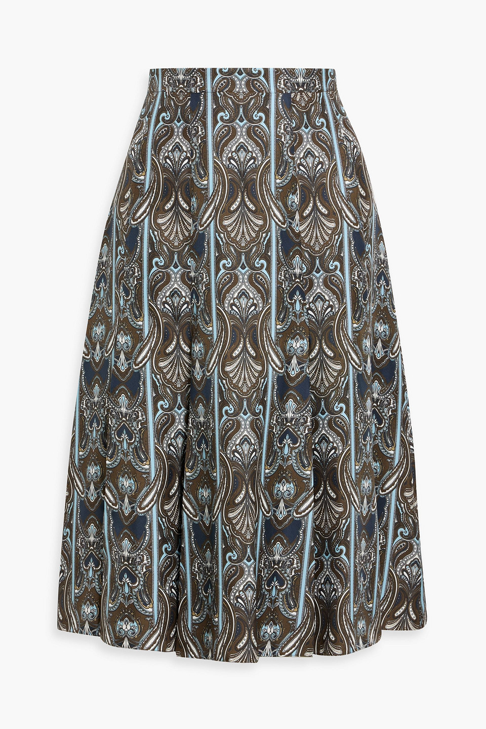 Emilia Wickstead Pleated Paisley-print Silk-twill Skirt In Multi