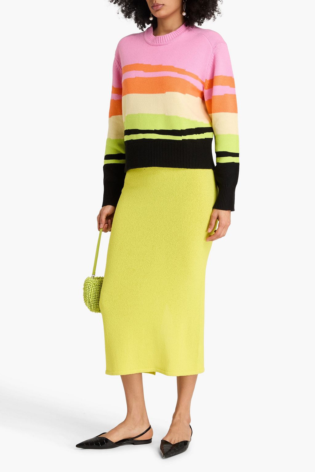 JOOSTRICOT Striped cotton-blend sweater