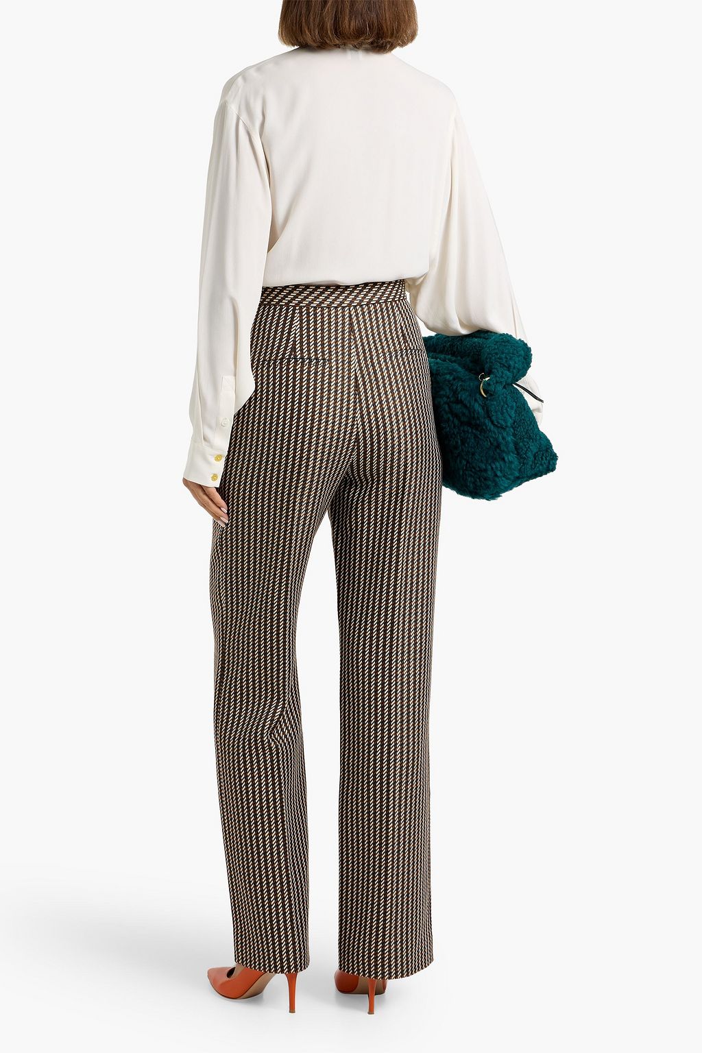 EMILIA WICKSTEAD Miggy wool-blend jacquard straight-leg pants