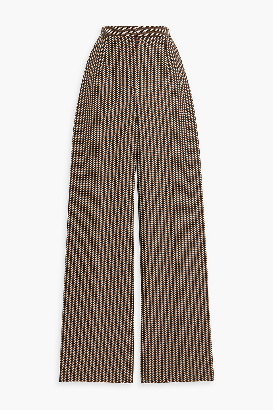 Emilia Wickstead Miggy Wool-blend Jacquard Straight-leg Pants In Brown