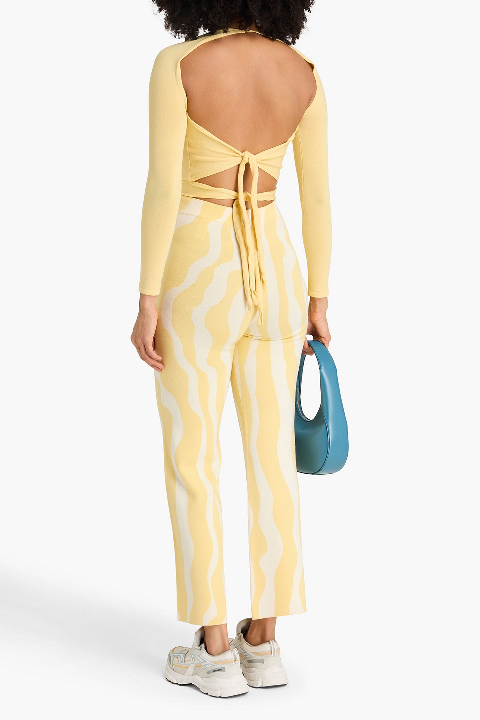  Joostricot - Cropped Open-back Lyocell-blend Top - Yellow - M 