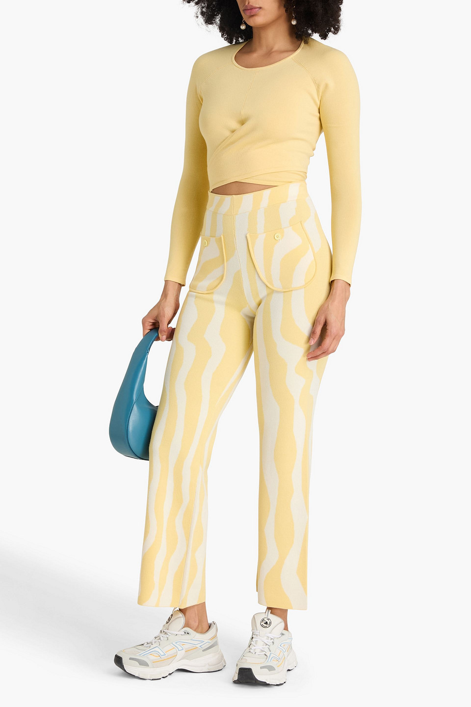  Joostricot - Cropped Open-back Lyocell-blend Top - Yellow - M 
