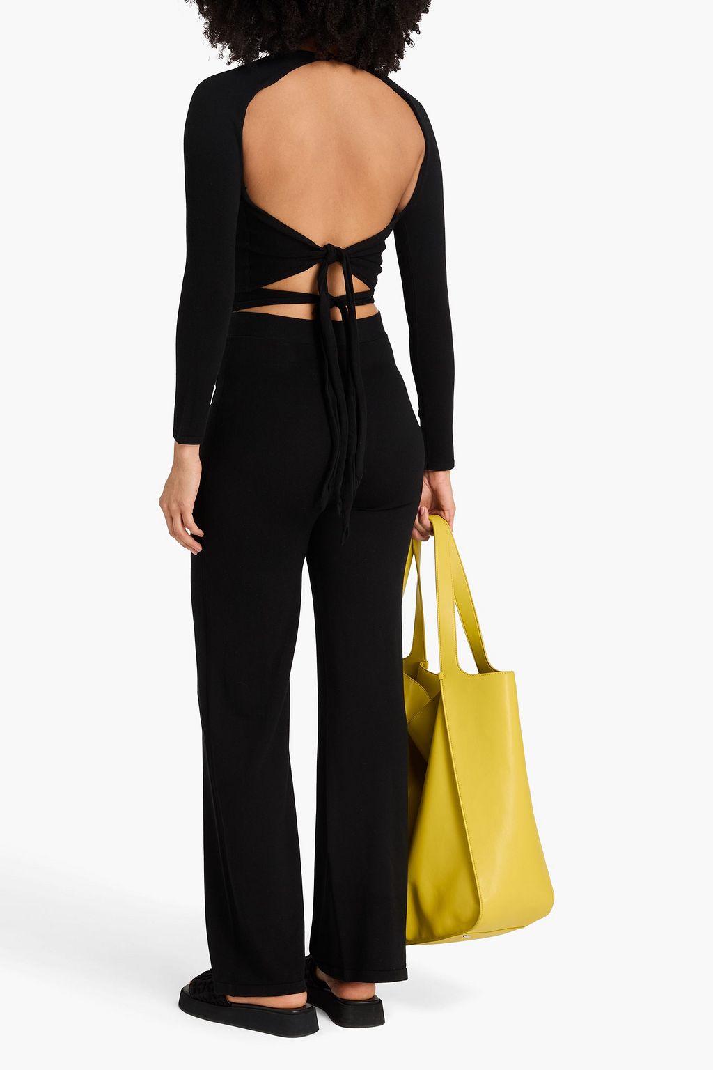 JOOSTRICOT Cropped open-back Lyocell-blend top