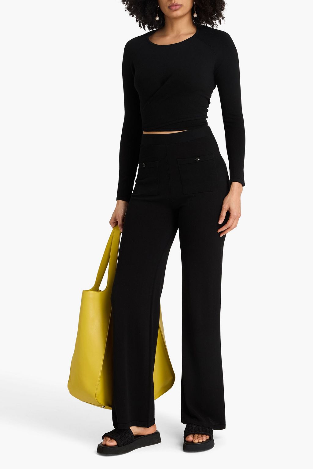 JOOSTRICOT Cropped open-back Lyocell-blend top