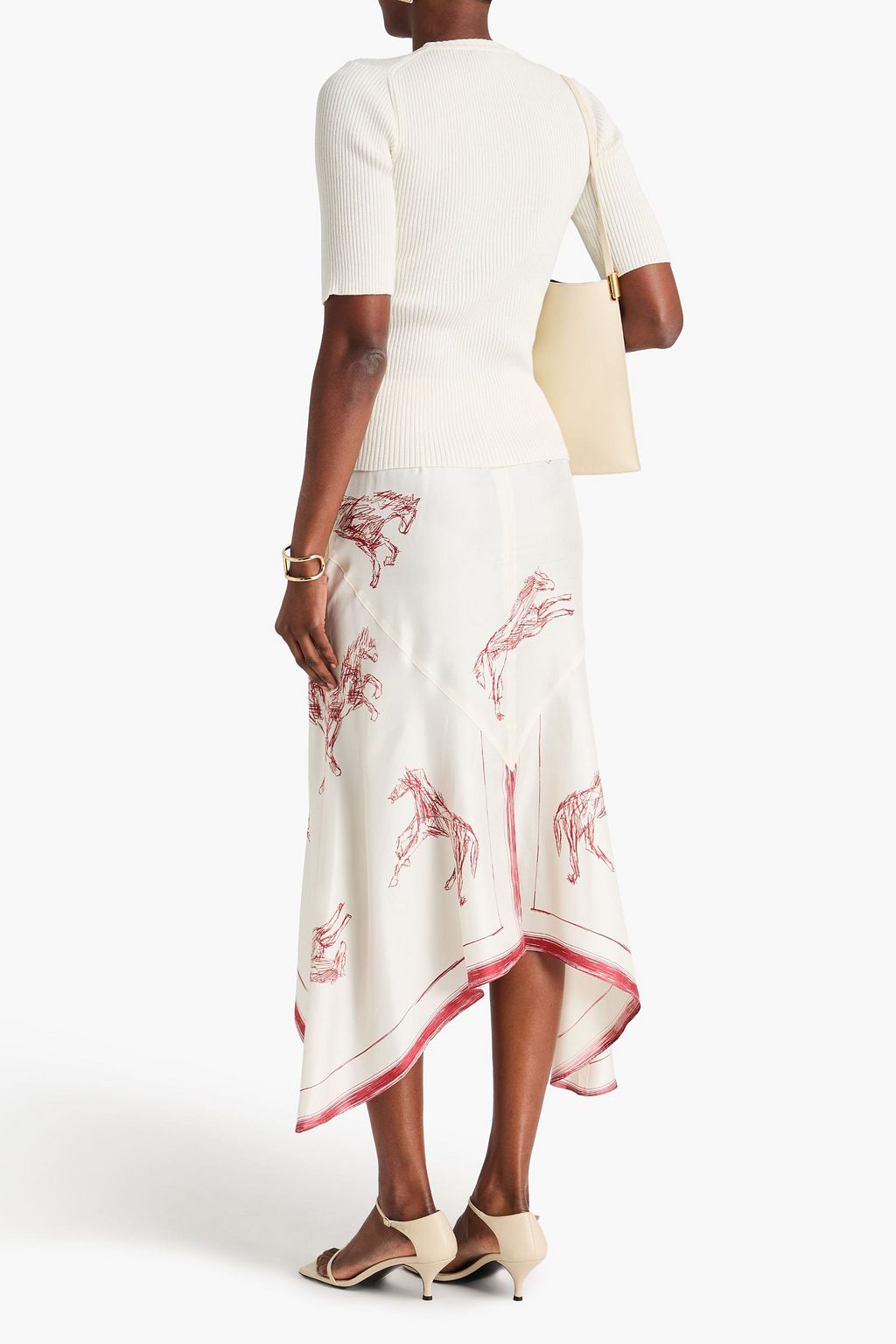 RÓHE بلوزة من مزيج من القطن بتصميم مضلّع