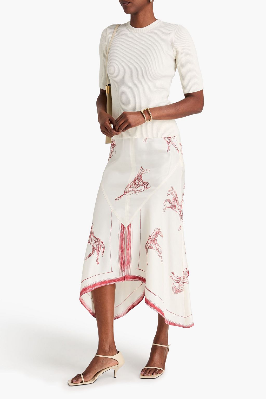 RÓHE بلوزة من مزيج من القطن بتصميم مضلّع