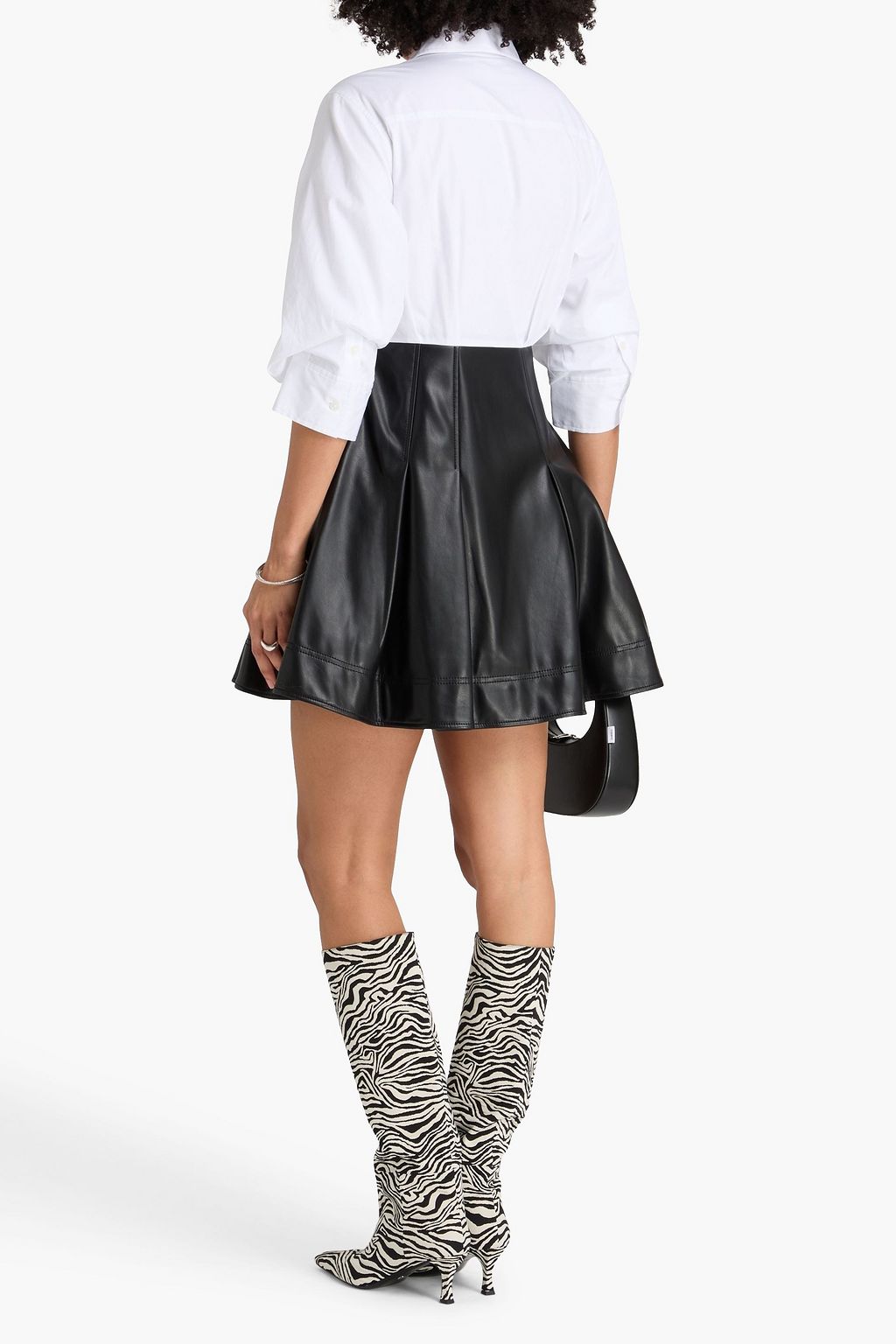 SIMKHAI Padma two-tone cotton-poplin mini shirt dress