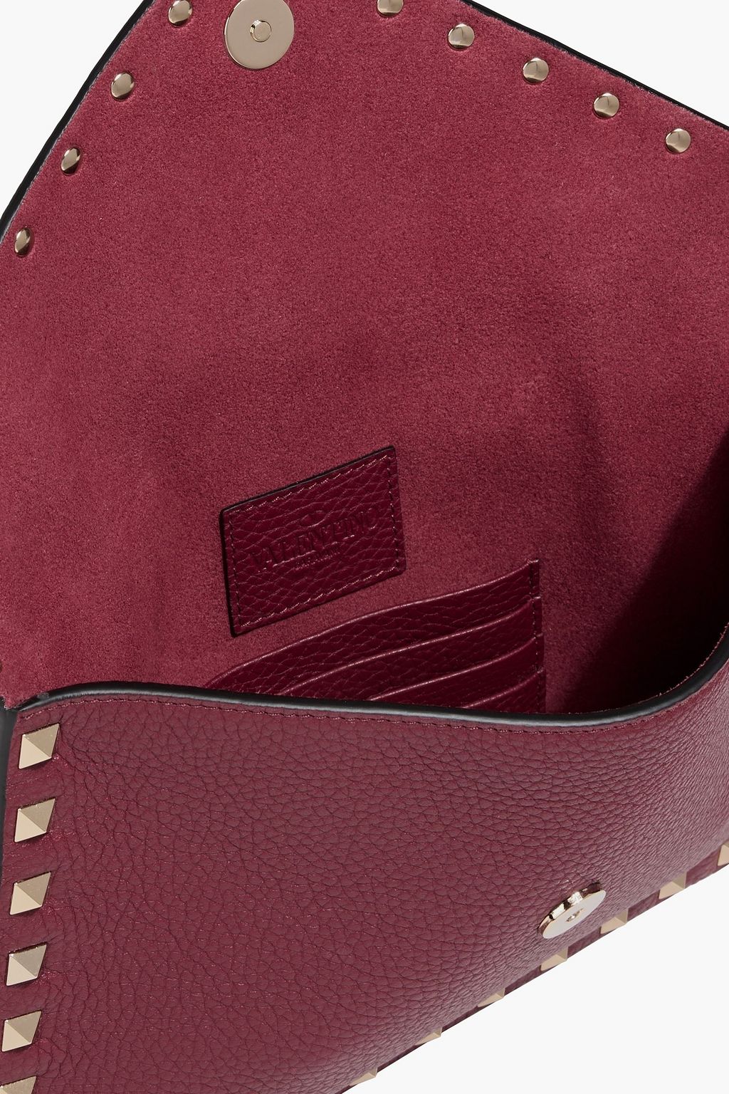 VALENTINO GARAVANI Rockstud pebbled-leather pouch