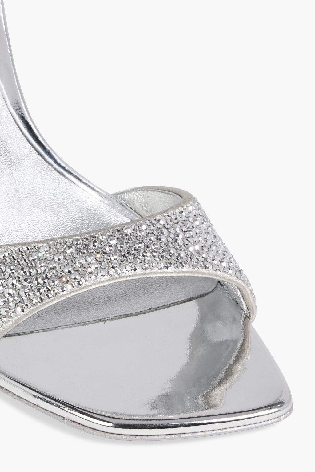 VALENTINO GARAVANI Hyper One Stud crystal-embellished mirrored leather sandals