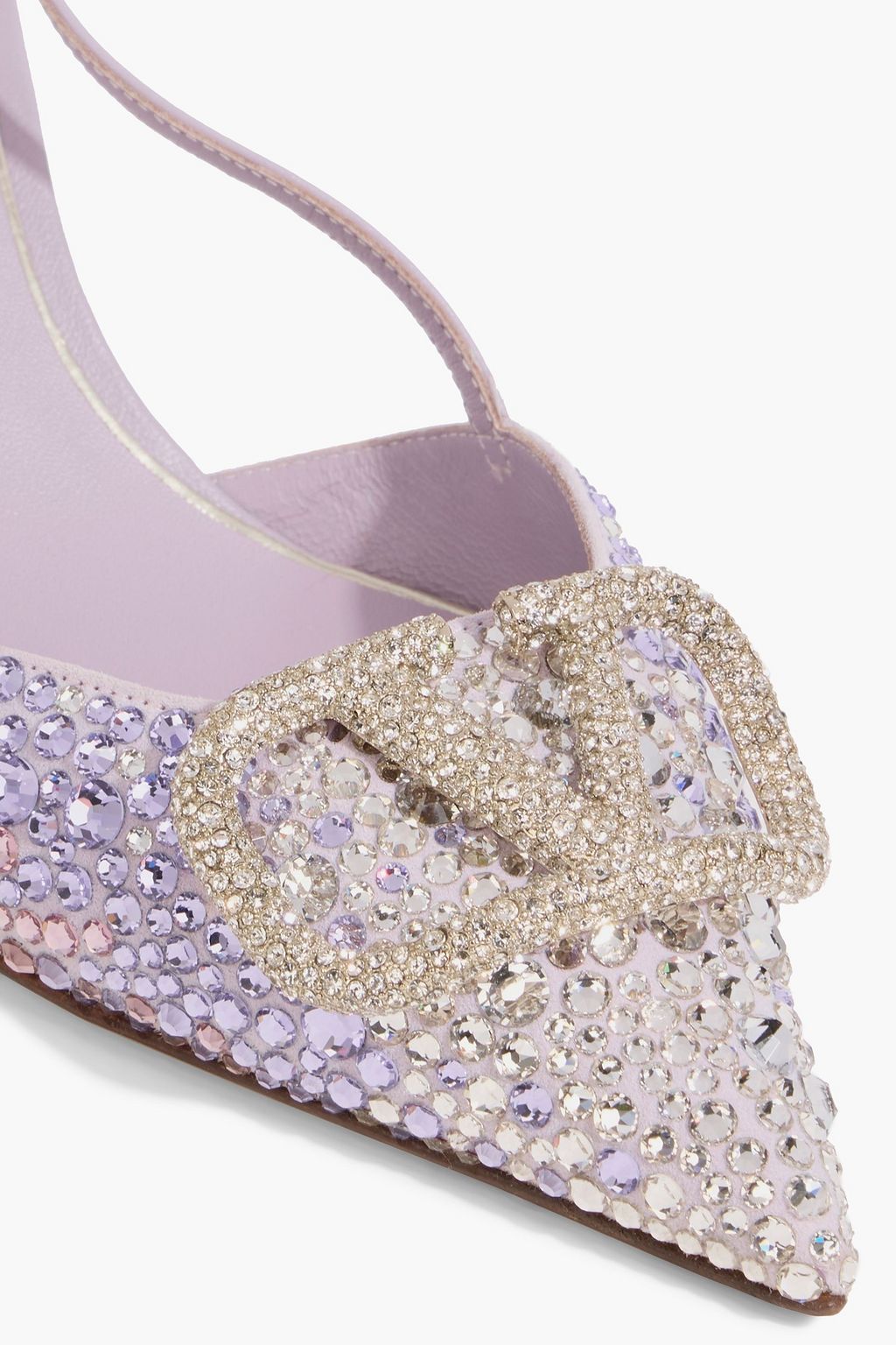 VALENTINO GARAVANI VLOGO embellished leather and suede slingback pumps