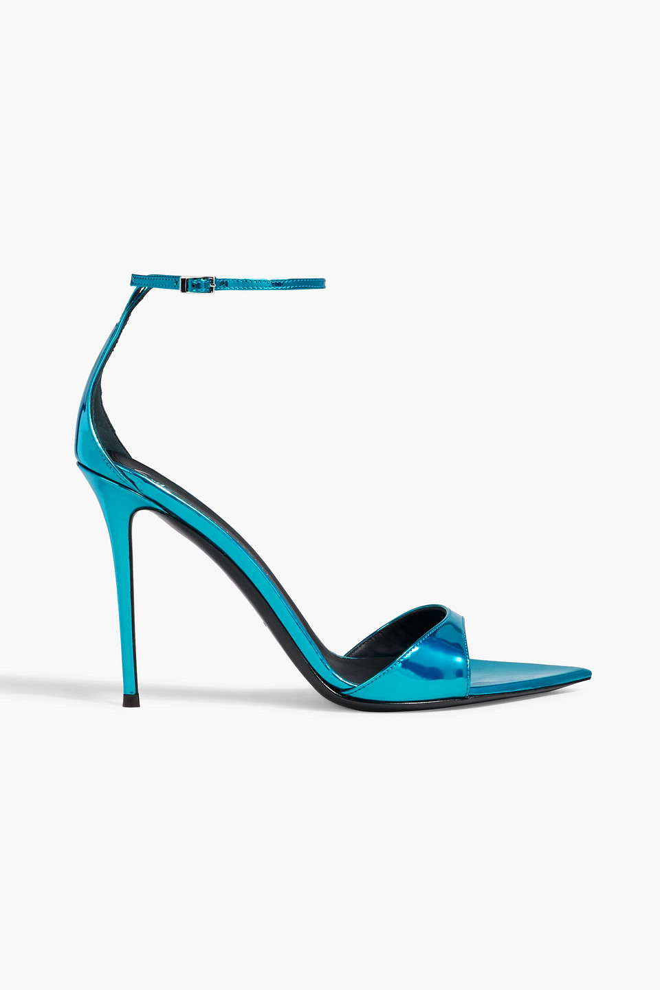 Giuseppe Zanotti Intriigo Strap 105 Mirrored Sandals In Blue