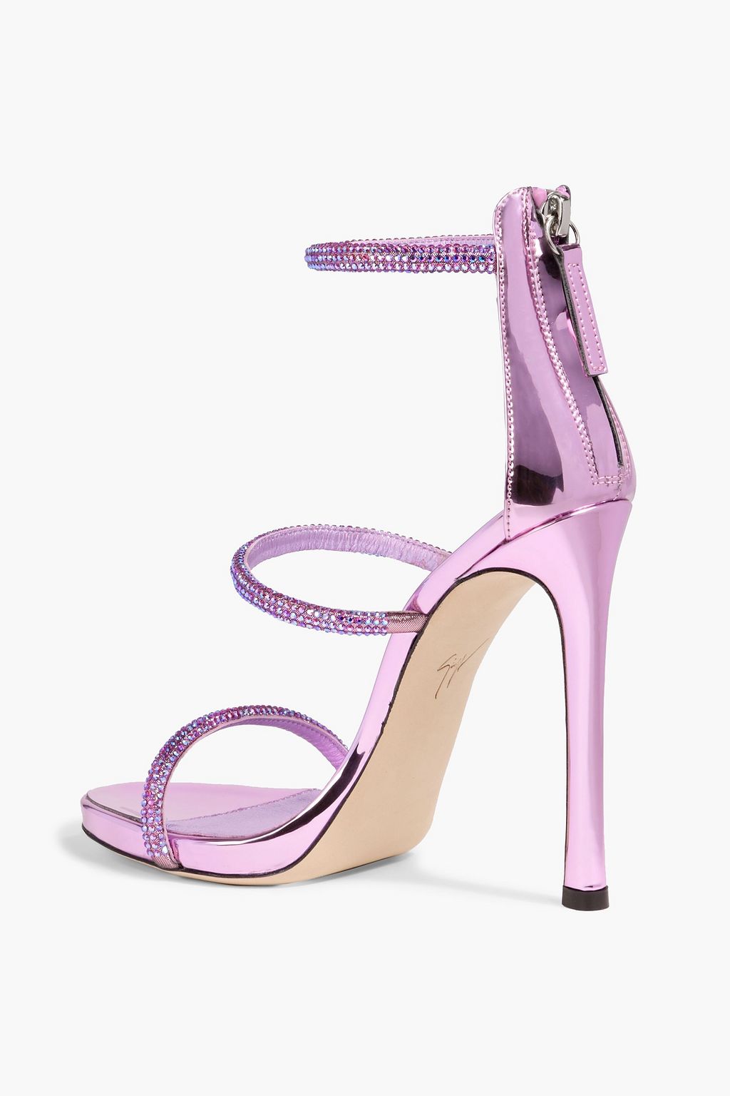 GIUSEPPE ZANOTTI Harmony crystal-embellished lamé sandals