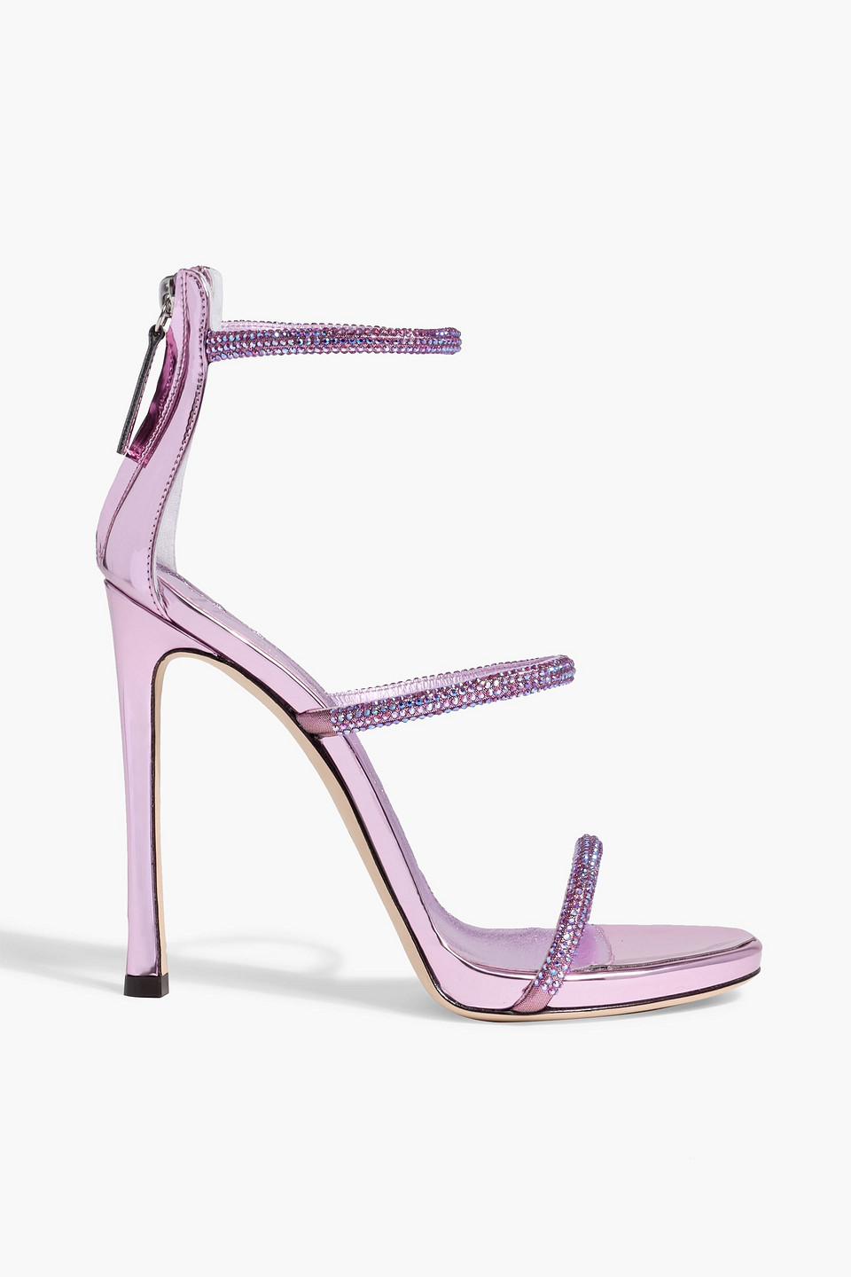 Giuseppe Zanotti Harmony Crystal-embellished Lamé Sandals In Purple
