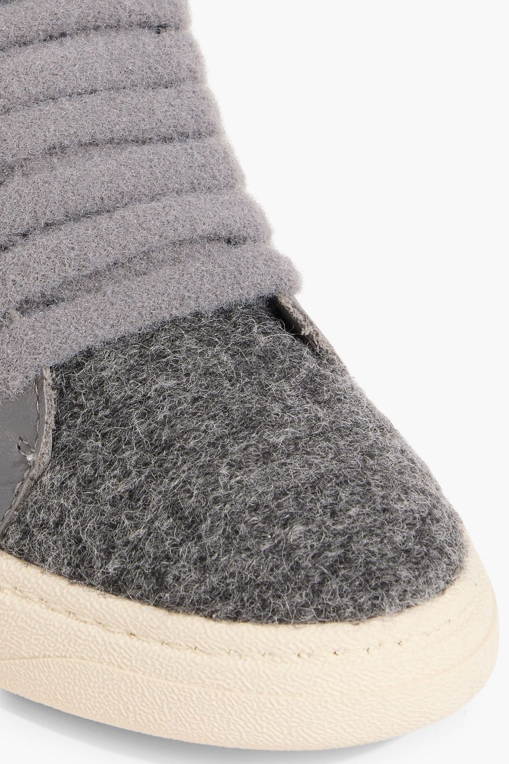 GIUSEPPE ZANOTTI GZ94 brushed-felt and leather sneakers