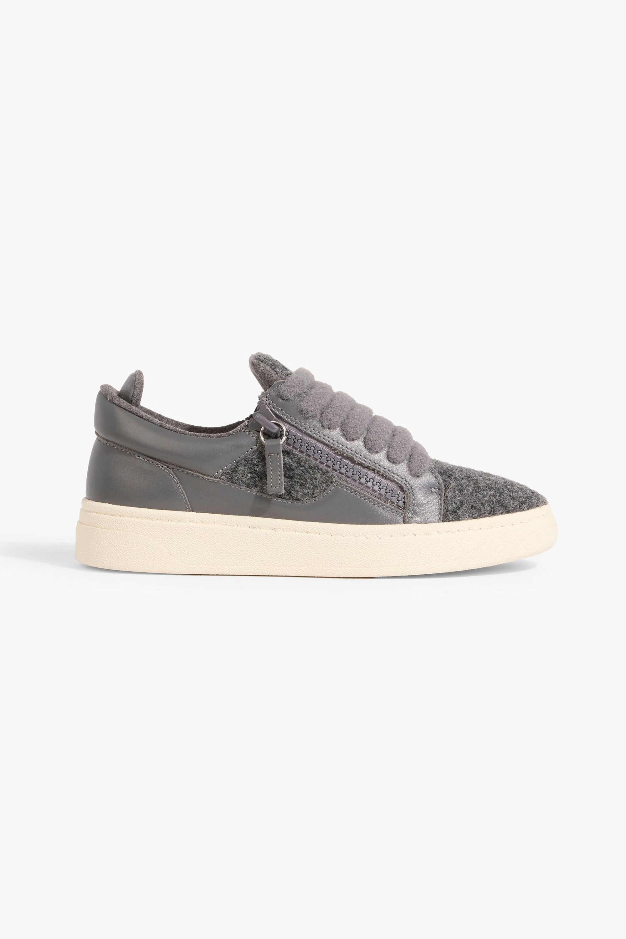 Giuseppe Zanotti GZ94 brushed-felt and leather sneakers