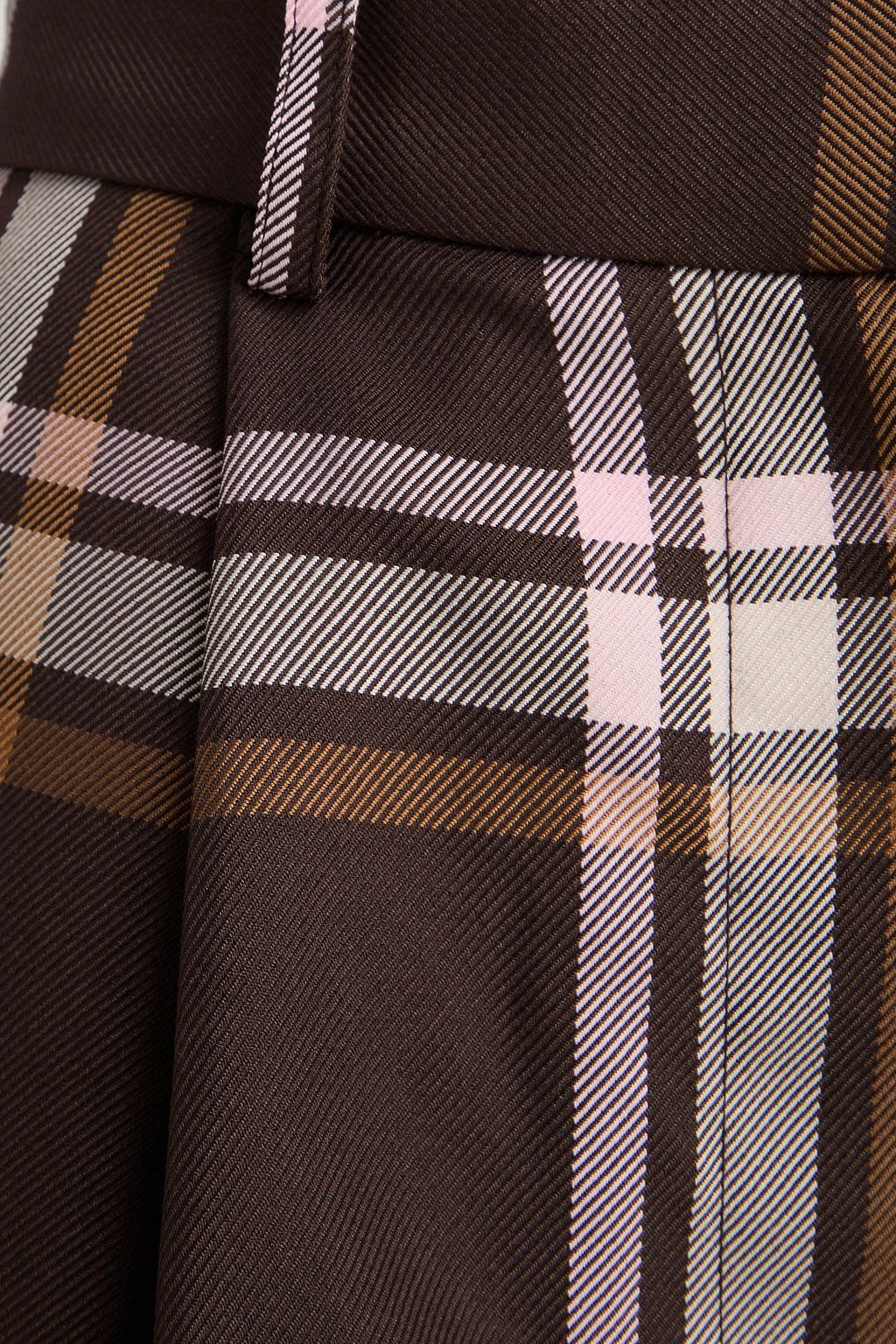 STINE GOYA Pleated checked twill wide-leg pants