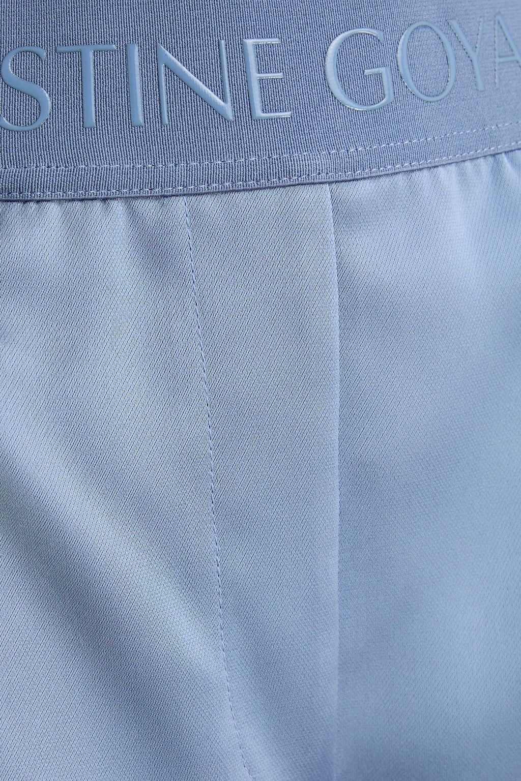 STINE GOYA Pleated satin-twill wide-leg pants