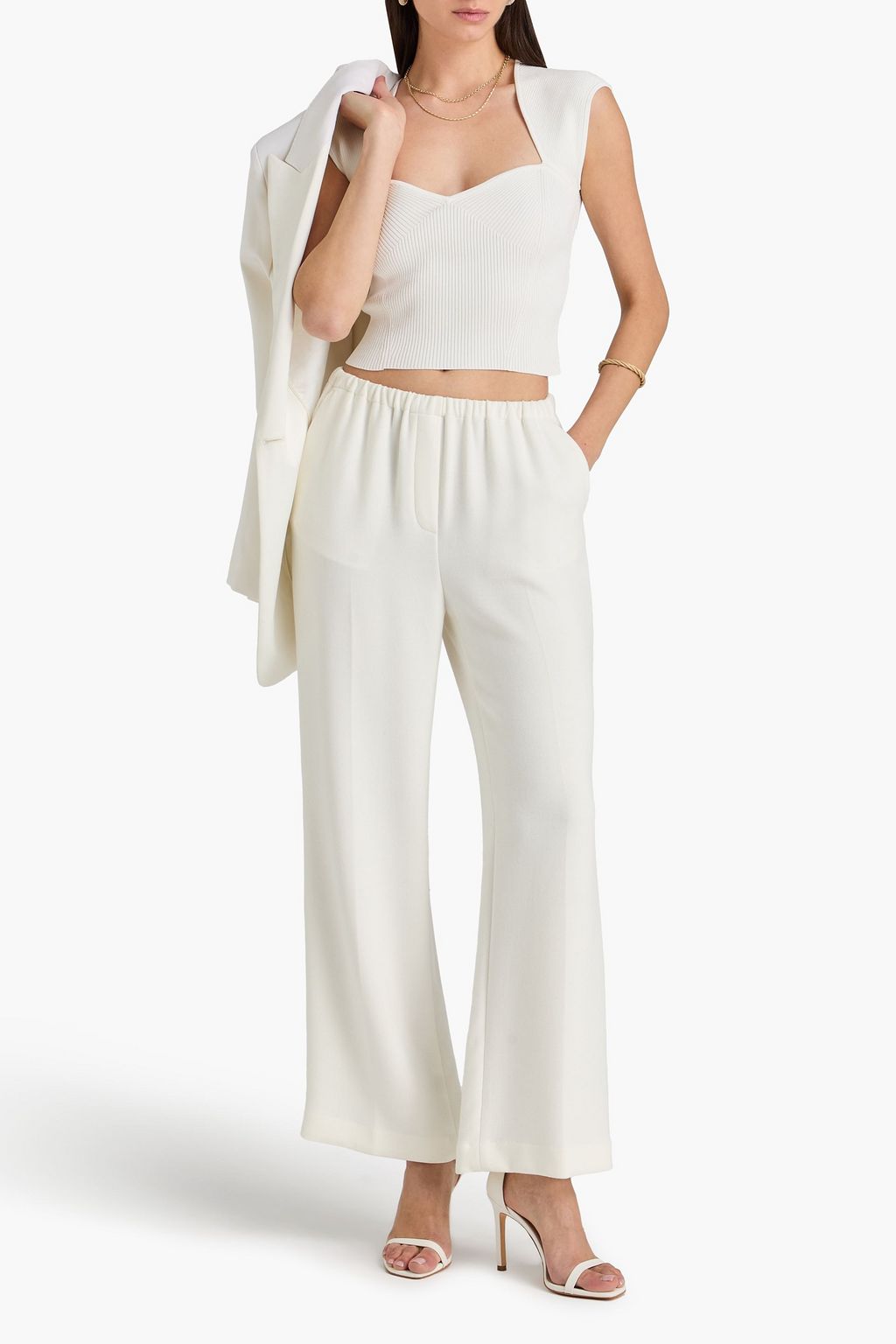 SIMKHAI Abia cropped ribbed-knit top