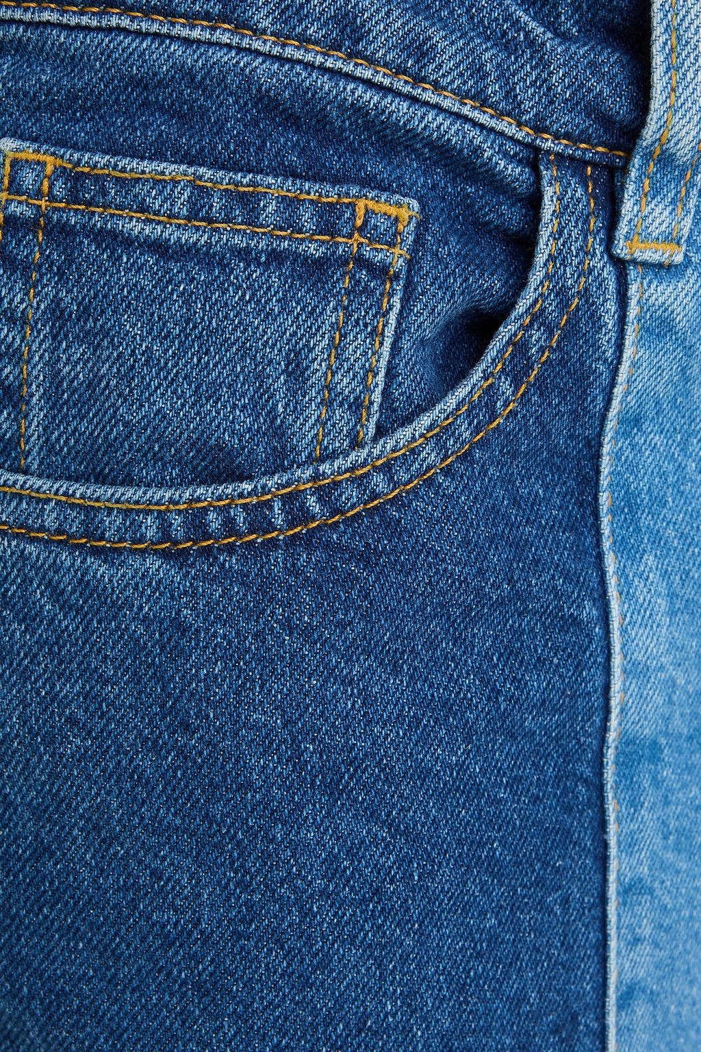 STINE GOYA Two-tone high-rise flared jeans