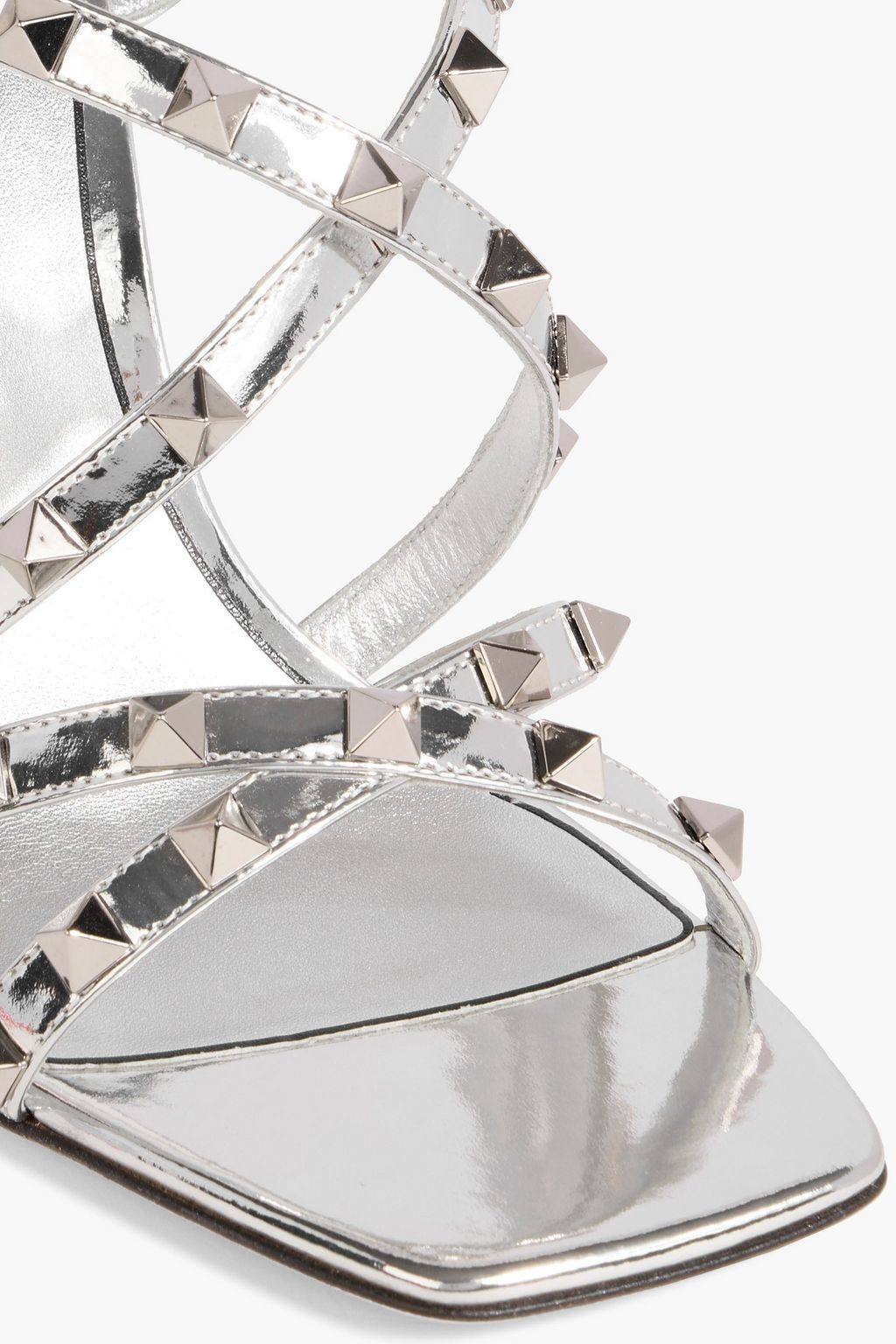 VALENTINO GARAVANI Rockstud metallic patent-leather sandals