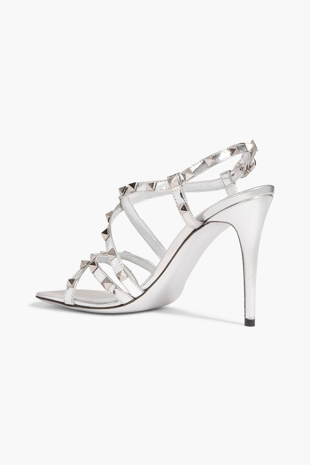 VALENTINO GARAVANI Rockstud metallic patent-leather sandals
