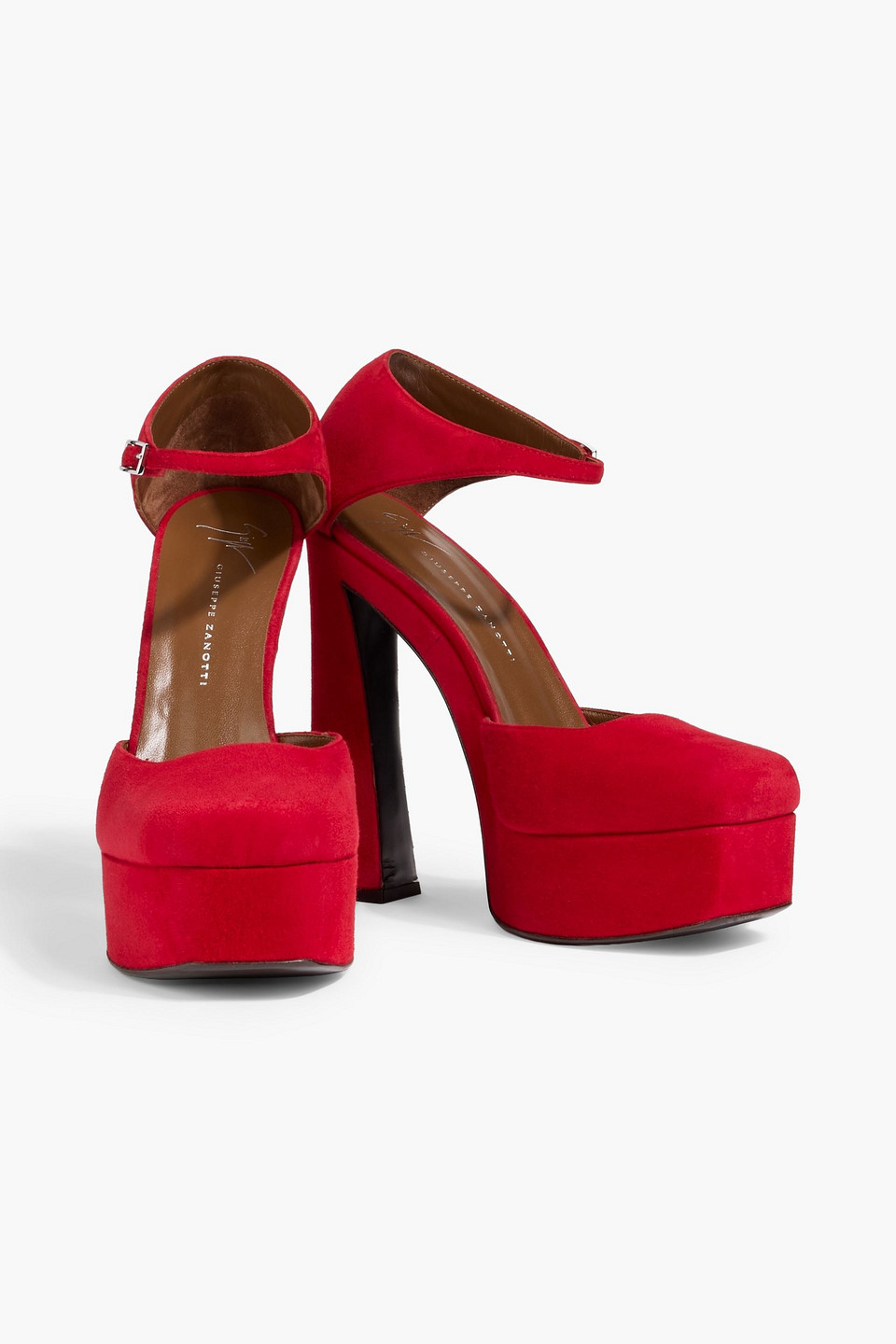 Giuseppe Zanotti Guendaline Suede Platform Pumps In Red