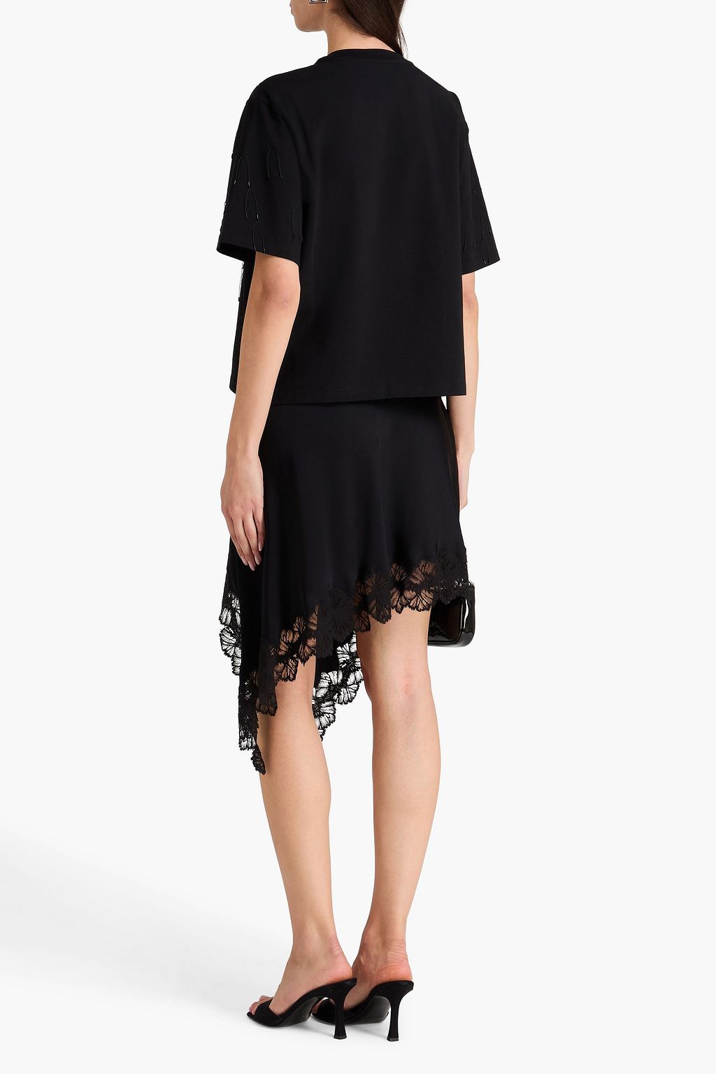 SIMKHAI Cropped bead-embellished stretch-cotton jersey T-shirt