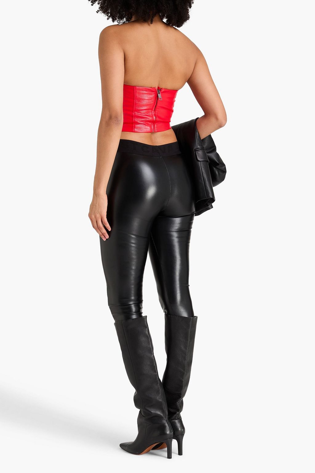 ROTATE BIRGER CHRISTENSEN Trägerloses Cropped Oberteil mit Schlangeneffekt