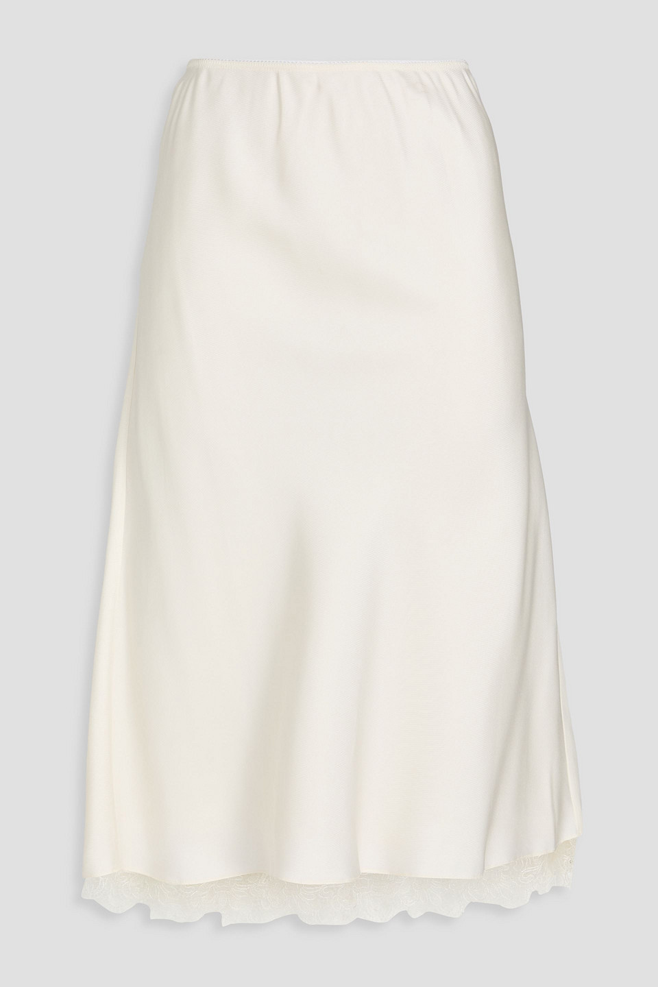 Rohe Lace-trimmed Silk Skirt In White