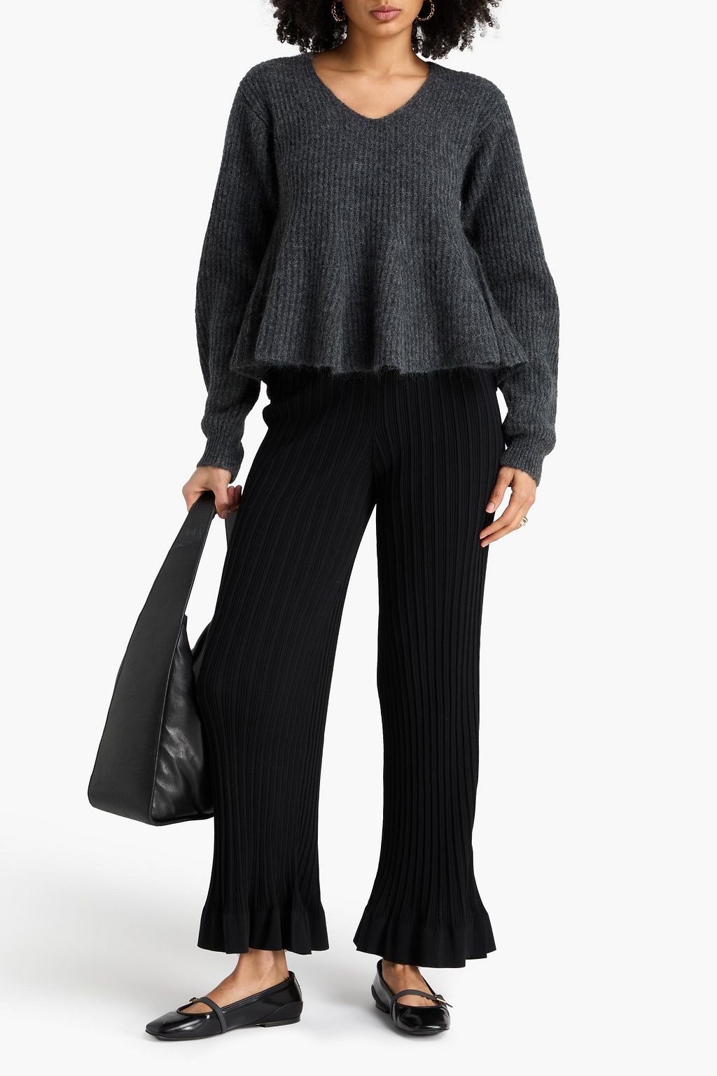 BY MALENE BIRGER Schlaghose aus einer gerippten Baumwollmischung