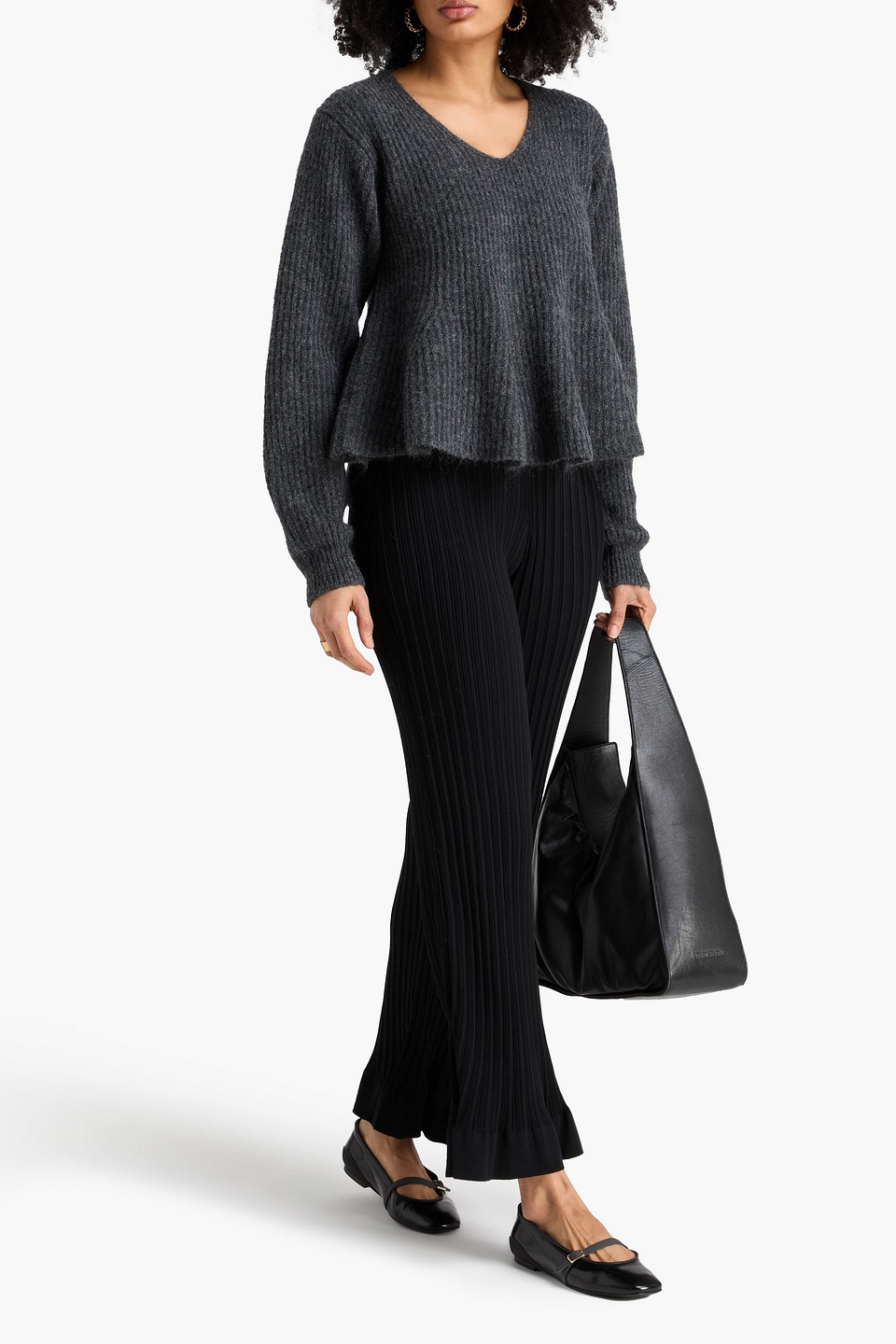  By Malene Birger - Ribbed Wool-blend Sweater - Gray - Xs 