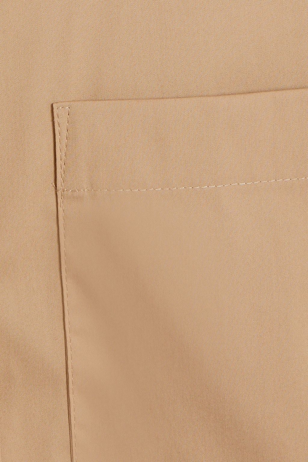 VERONICA BEARD Maia cropped layered cotton-poplin shirt