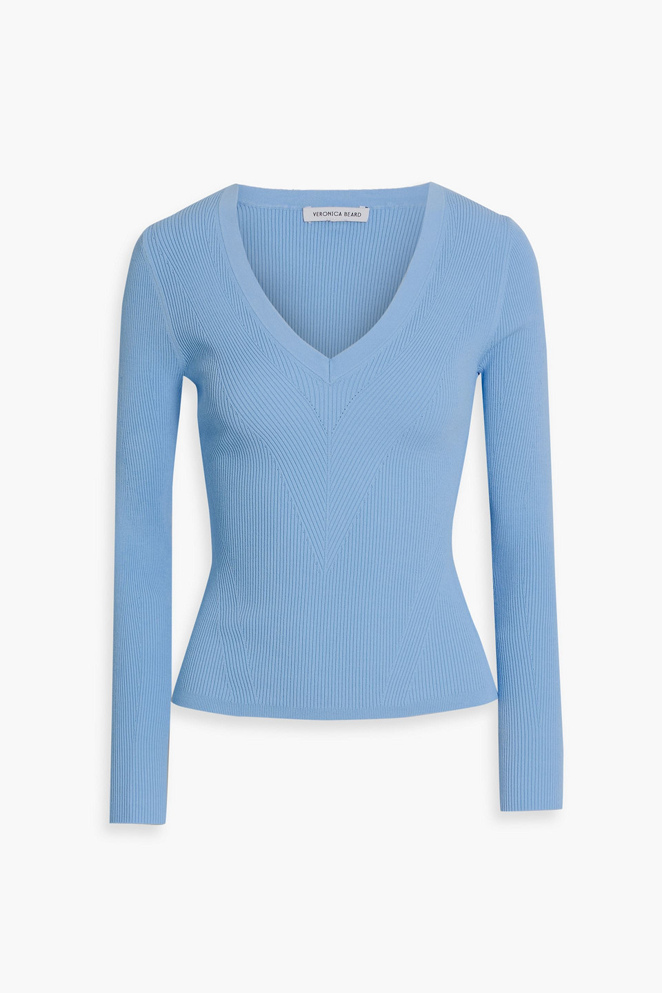 Veronica Beard Callie Ribbed-knit Sweater In Blue