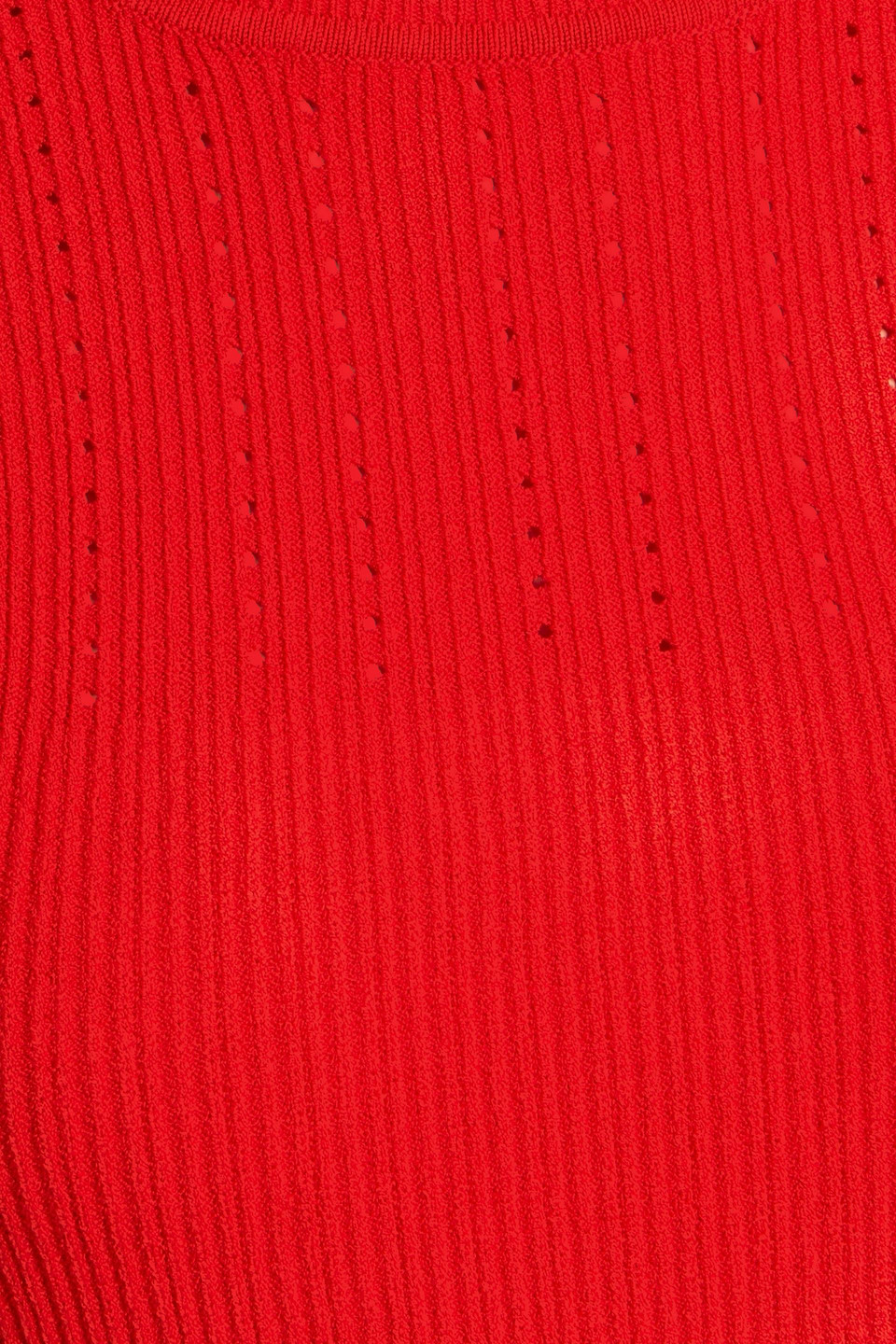 Veronica Beard Nami Pointelle And Ribbed-knit Midi Dress In Red