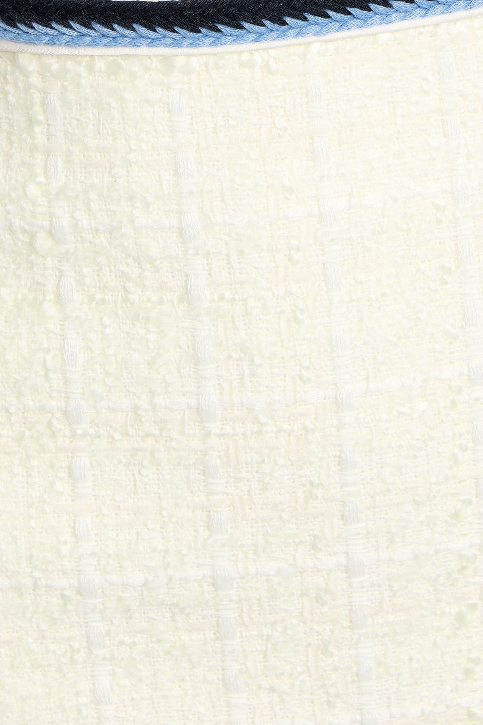 Veronica Beard Ohema Embroidered Cotton-blend Tweed Mini Skirt In White