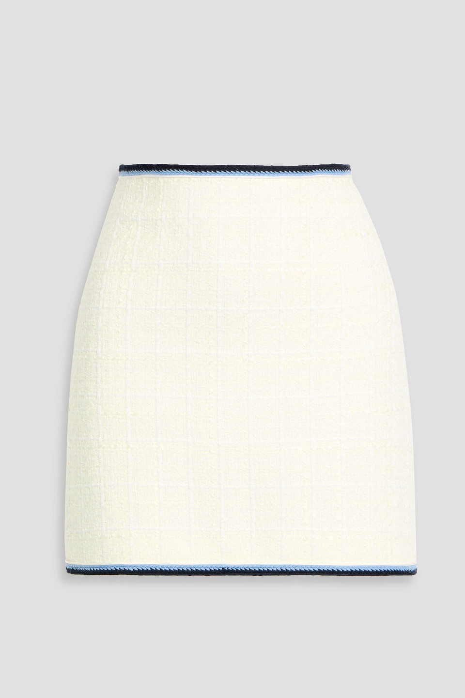 Veronica Beard Ohema Embroidered Cotton-blend Tweed Mini Skirt In White