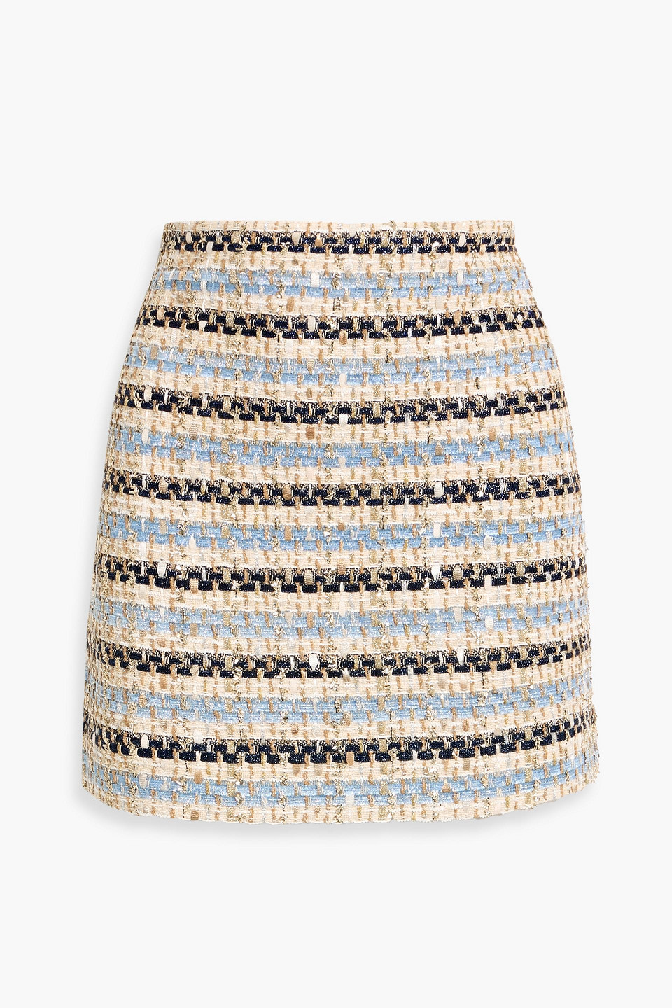 Veronica Beard Ohema Metallic Striped Tweed Mini Skirt In Multi