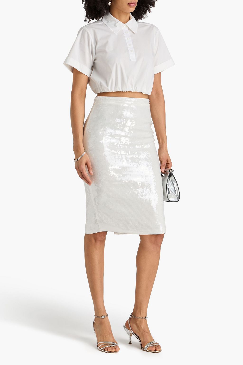 SIMKHAI コットン混ポプリン クロップドトップス