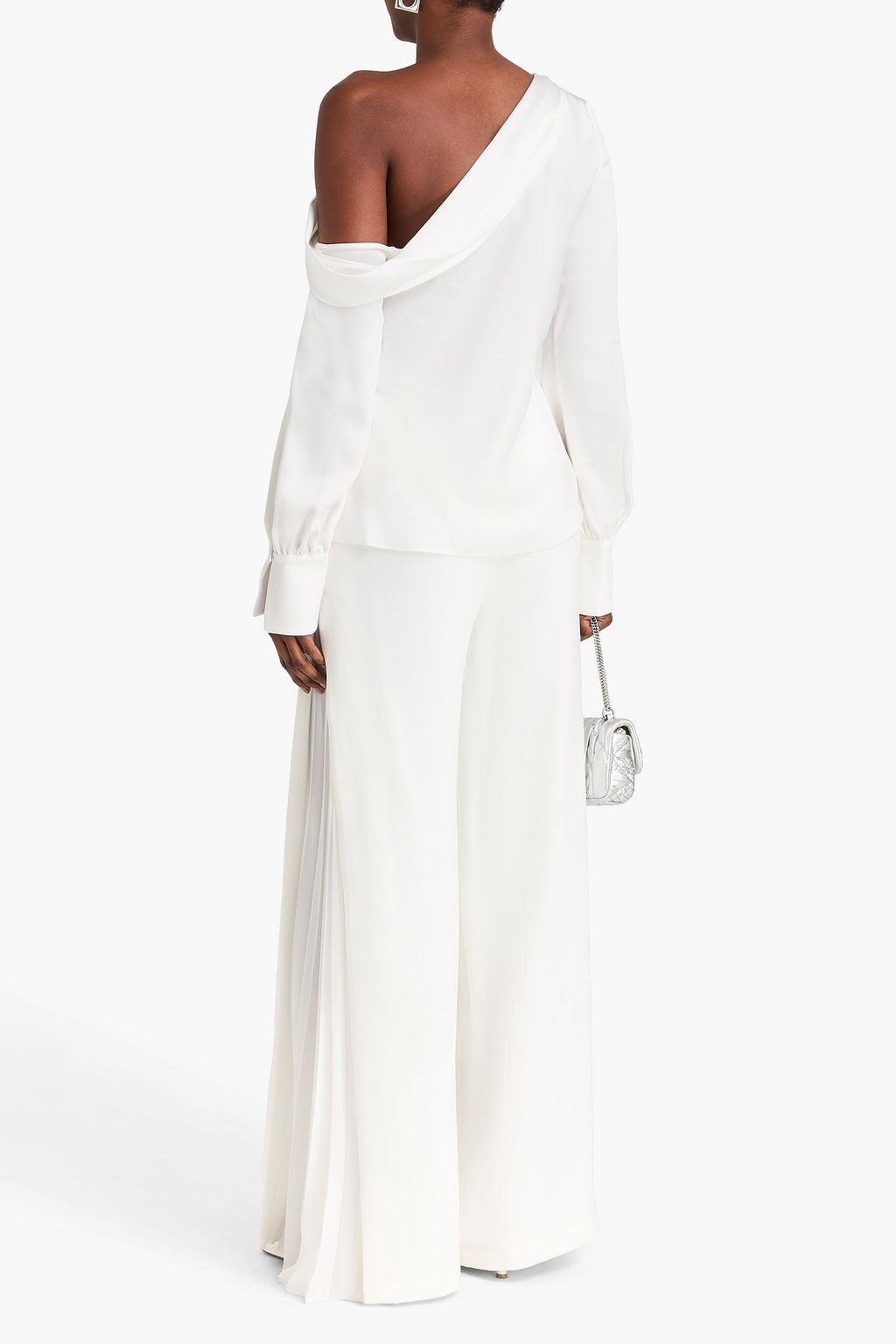 SIMKHAI Alice one-shoulder satin-crepe top