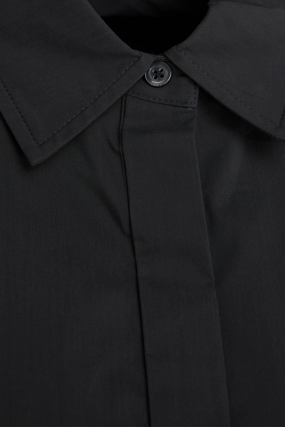 Simkhai Renata Cotton-blend Poplin Shirt In Black