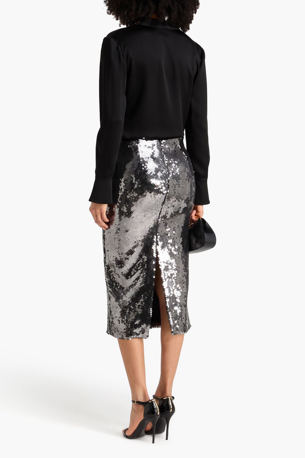 SIMKHAI サテンクレープ ブラウス