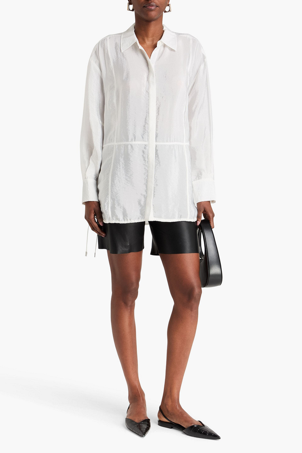  Simkhai - Hemd „laylah“ Aus Strukturiertem Satin - Weiß - Xs 