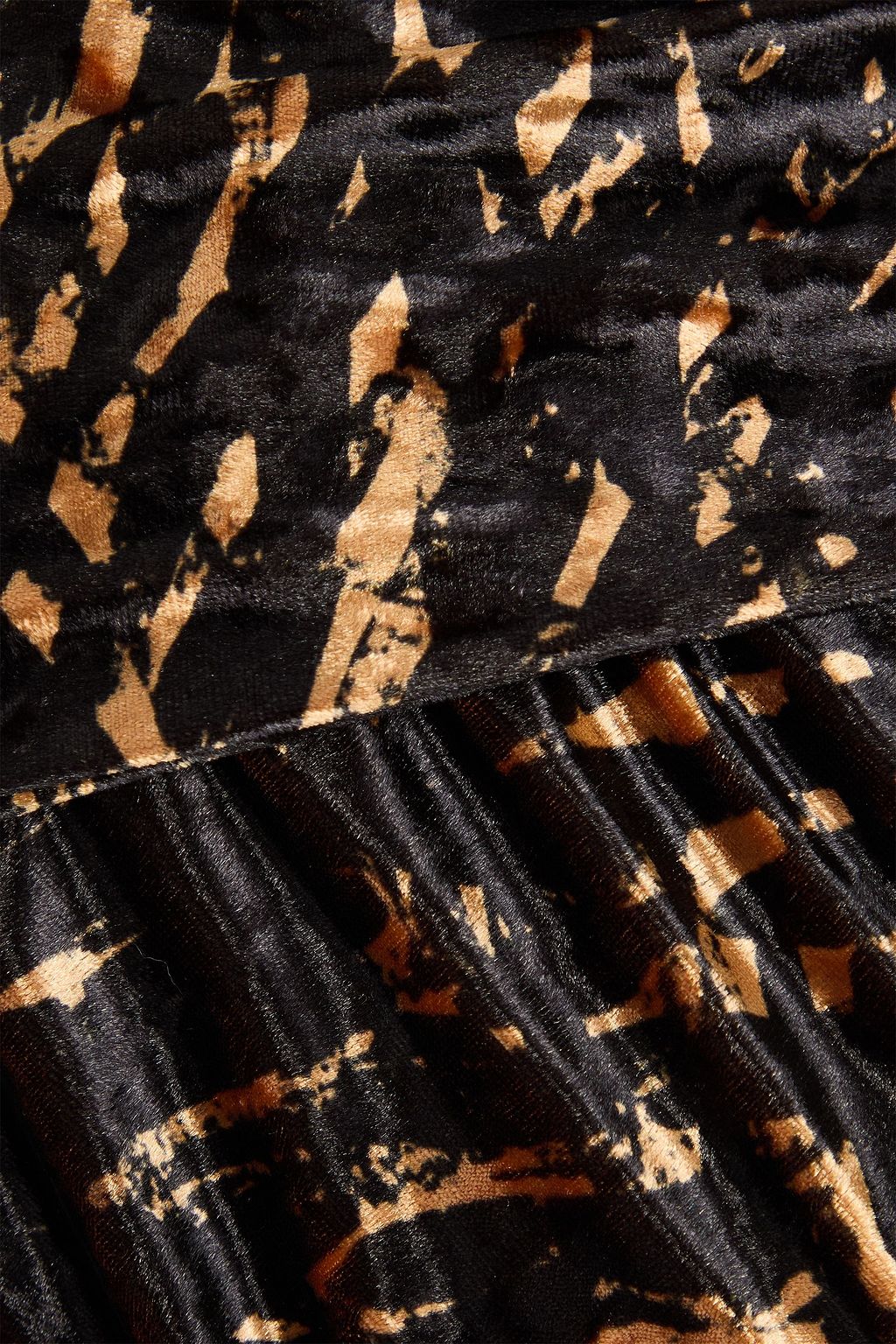 NANUSHKA One-sleeve cutout printed crushed-velvet maxi dress