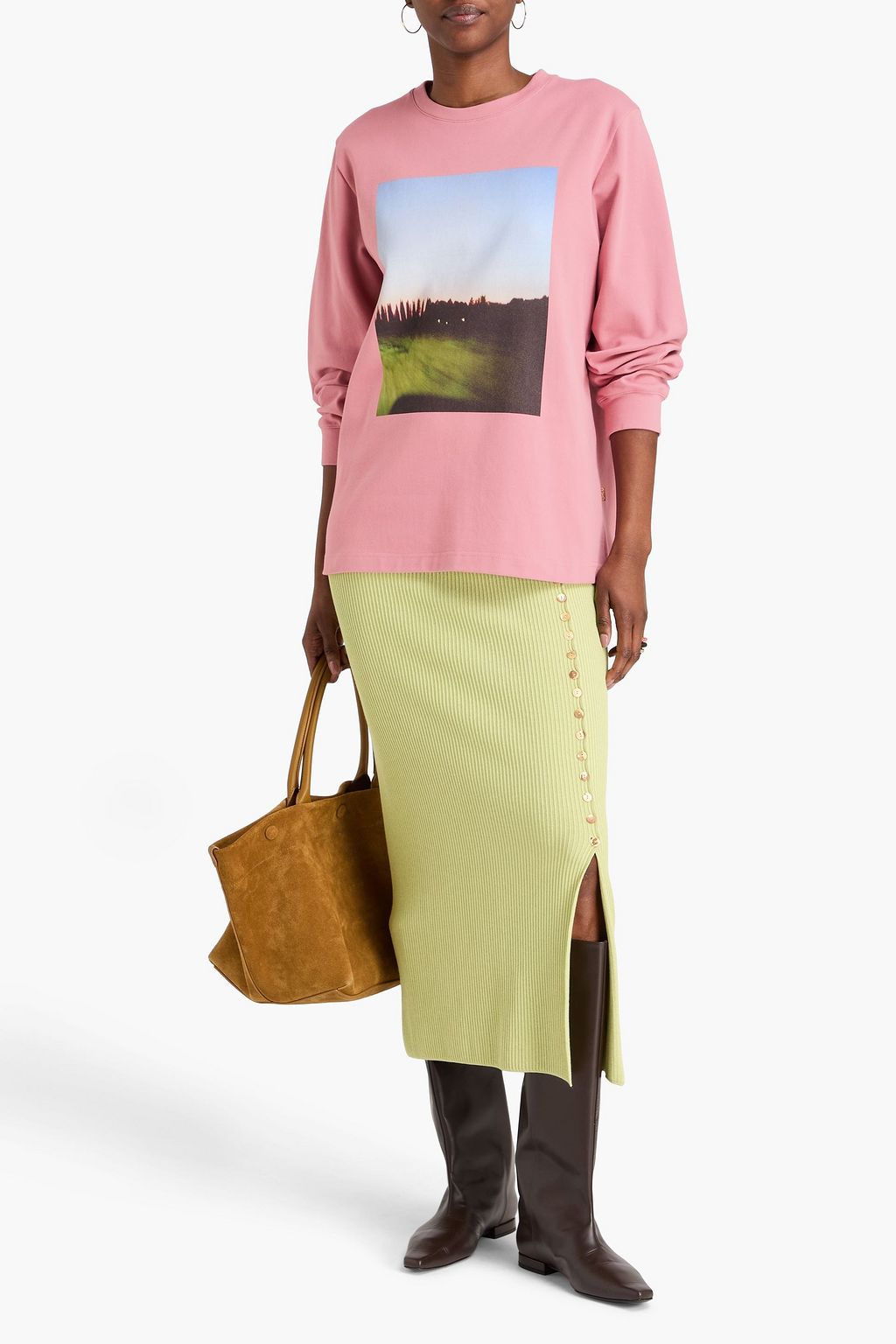 REJINA PYO Sweatshirt „Kieran“ aus Frottee aus einer Baumwollmischung mit Print